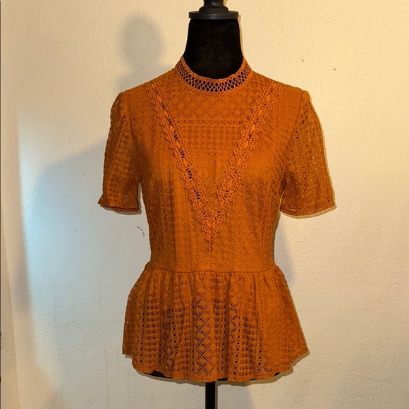 Sandy & Sid Tops - Chic Orange Blouse with Stylish Appeal